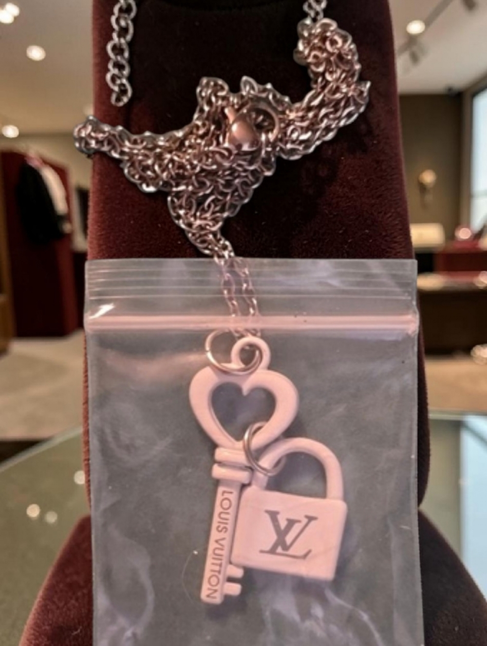 Lock And Key White With Silver Necklace Handmade